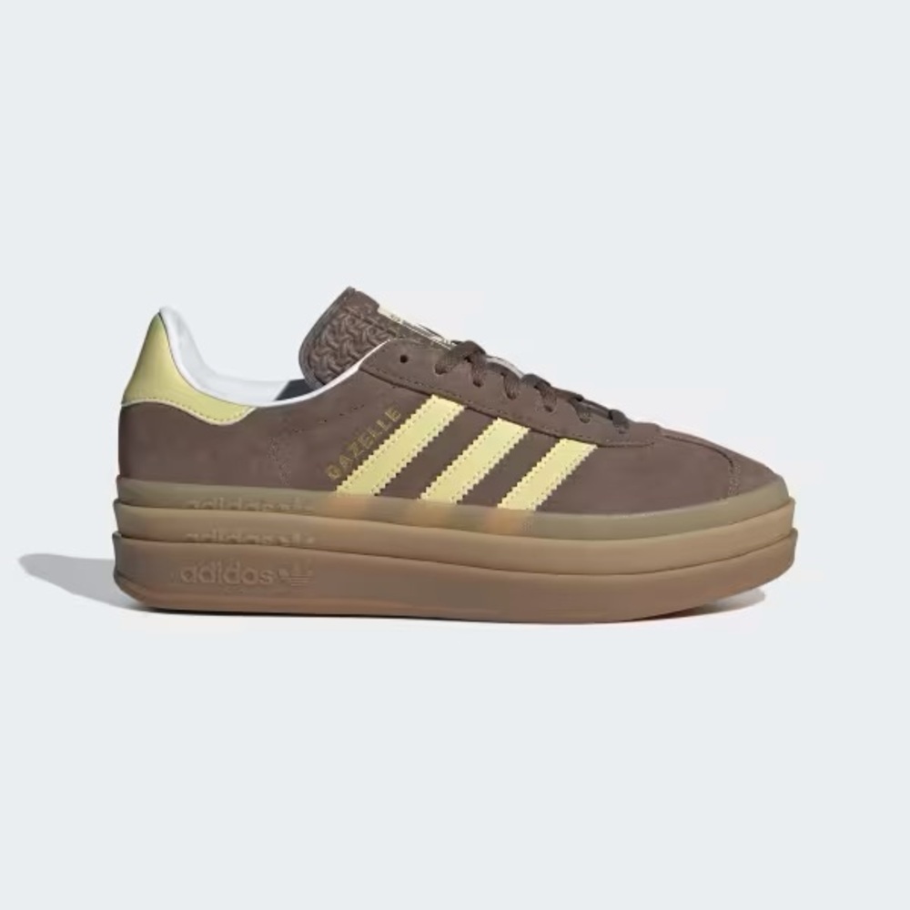 Brown & Yellow Adidas Gazelle sneakers